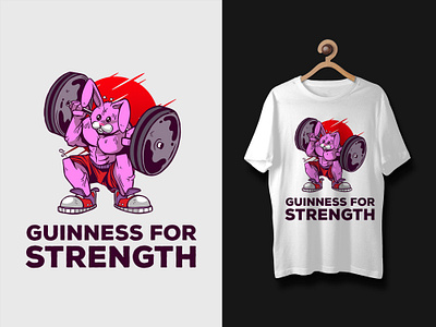 Bunny Strength T-shirt Design bunny custom design dribbble gym illustration logo merch print t shirt design tee tee shirts