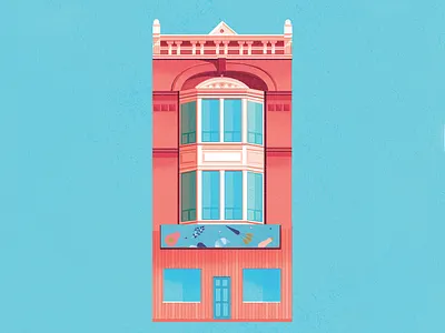 Toronto Buildings – Queen St. W. architecture design graphic design illustration location illustration pattern
