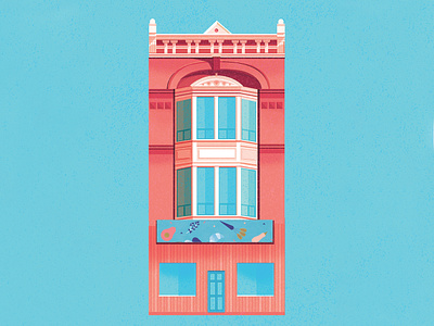 Toronto Buildings – Queen St. W. architecture design graphic design illustration location illustration pattern