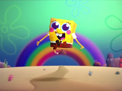 SpongeBob 2d animation bob character motion nickelodeon rainbow sponge spongebob squarepants yellow