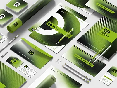 Branding Smart Detector brand brand identity branding design detector graphic green logo mockup papelaria paper smart stationery tech technology