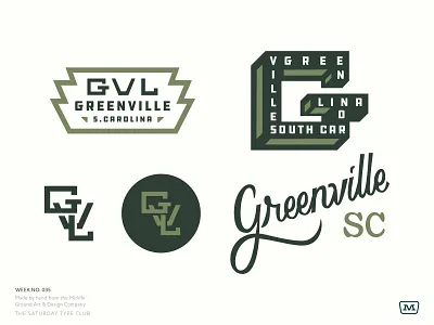 Saturday Type Club: Week 35 badge badge design branding cream design green greenville gvl iconography illustration logo sc south carolina south east typography ui vintage