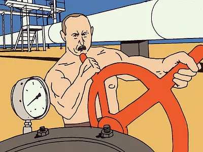 Pipe circus comic economist editorial gas illustration pipe political president strip valve