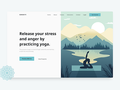 Yoga Landing Page Hero Section case study design exercise landing page landing page design landingpage meditation minimal ui user experience user interface web web design webdesign website design workout