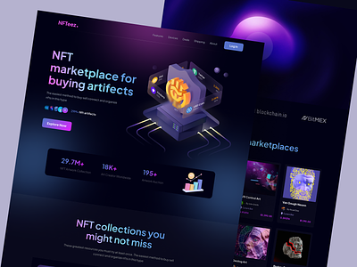 NFT website design best nft marketplace biggest nft marketplace dark design design homepage nft nft website design nft website template wix nfts top nft marketplace website uihut web template webdesign website website design