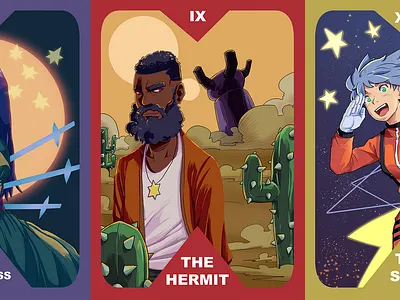 Tarot Card Pano color theory design digital art digital painting graduates illustration tarot cards
