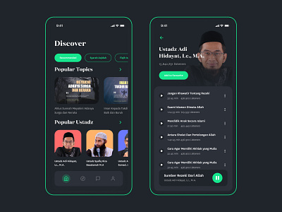 Da'wah podcast app app design graphic design islam islamic islamic app islamic design mobile app mobile app design mobile ui podcast podcast app podcast design ui ui ux user experience user interaction user interface user interface design ux