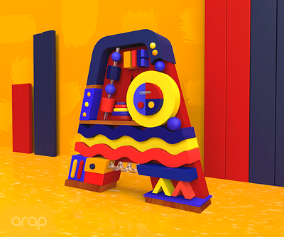 Letter A! 3d type 3dillustration 3dtype 3dtypography acrylic c4d colorful cute design illustration thedailytype