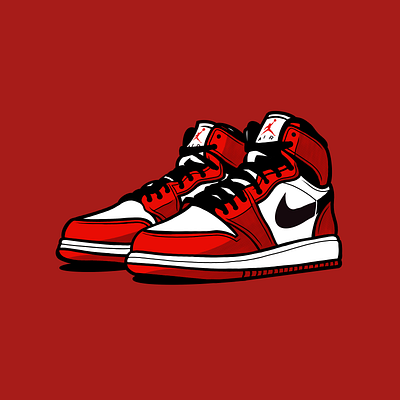 Nike Air Jordan 1 air basketball classic illustration jordan michael nike procreate procreateapp shoes sneakers sport sports wear