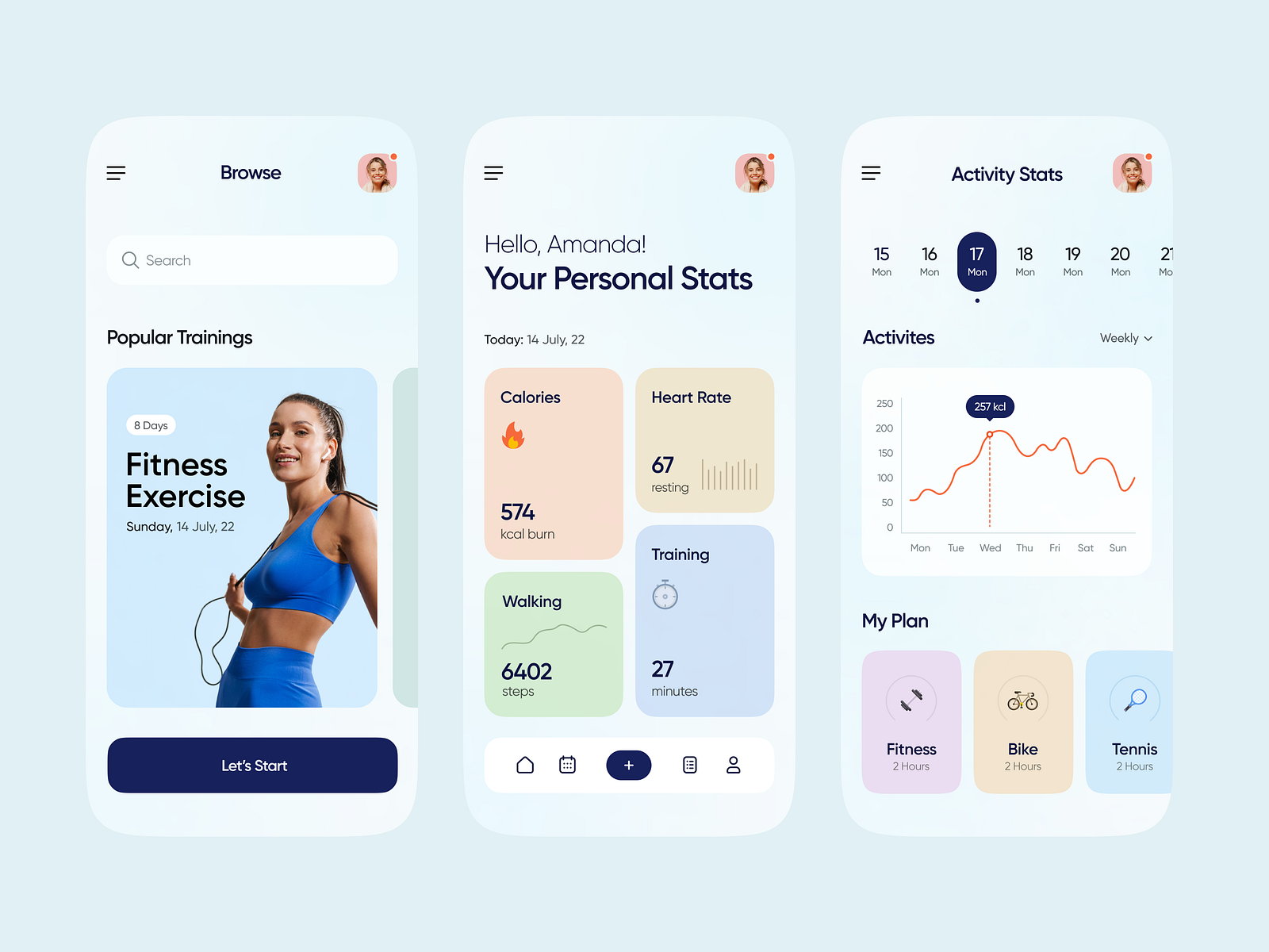 Fitness & Workout App by Roman on Dribbble