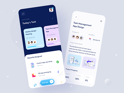 Jeltasko Task Management Application first draft animation clean ui glass effect glassmorphism illustration interaction minimal product task management task manager user experience