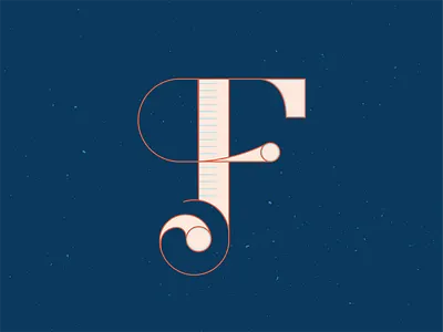 36 Days of Type - F 36 days of type 36daysoftype blue contrast design graphic hand drawn hand lettered handlettering illustration illustrator letter lettering orange series vector