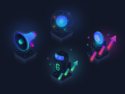 Dark & Neon Crypto Icons Set app icons crypto icons figma gradients icon icon pack icon set iconography icons illustration illustrations interface icons linear ui ui icons uxui vector web web design website icons