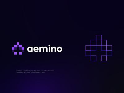aemino logo design agency branding concept creative design future tech identity logo logo design minimal modern symbol tech