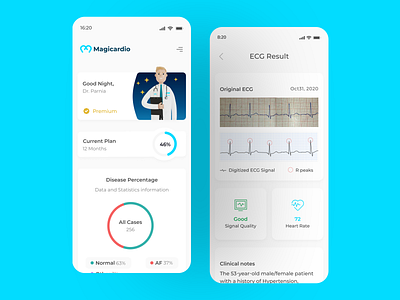 Magicardio App application cardio cardiology design ecg ehealth ekg health healthcare magicardio physicians ui uidesign ux uxdesign