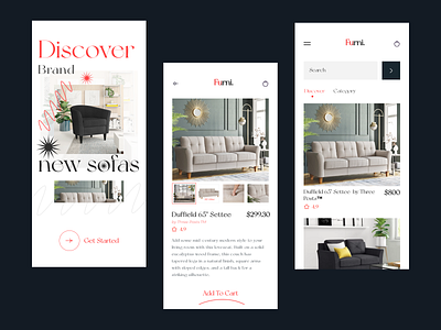 Furniture Shop brand cart details ecommerce ecommerce app furniture interior ios app mobile app product shop sell shop