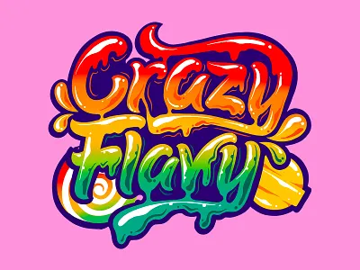 Crazy Flavy Candy brand candy candy bar colorful gradient lettering letters logo logotype mint script shop typography