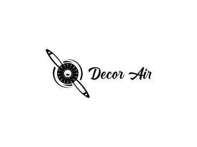 DecorAir airplane airplanes aviation aviation logo blackandwhite branding decorations design dribbble flat icon ilustration logo propeller proplogo shop vector