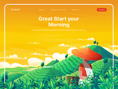 Tea Company Hero Header Illustration variation 2 app illustration digital art digital illustration header illustration hero image hero image illustration home page illustration illustration illustration trend landing page illustration ui illustration vectorart web page illustration web site illustration website illustration