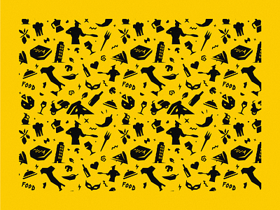 Pattern Pizza Italia brand identity branding flat food icon icons identity illustrator italy pasta pattern pizza pizzeria restaurant branding vector yellow