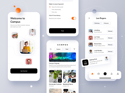 Campus - Meetup App app app design application branding branding design creative agency event event app icon identity ios meetup app minimal product product design student student app vector