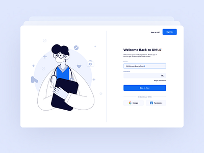 United Nations | Medical Website Sign In design doctor illustration login login page medical medical website sign in sign in page sign in ui signin ui uidesign user experience user interface ux webdesign website