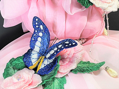 Morpho Rhetenor Helena accessories brooch butterfly embroidery sayoko ネイル