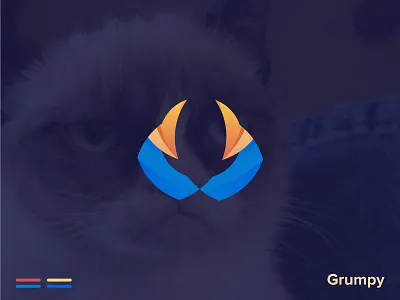 Grumpy : A Modern Logo 2021 branding cat logo creative creative logo designer gradiant gradient color gradient logo graphic design icon logo logo designer logodesign logos meaningful logo minimal modern logo trending trending logo