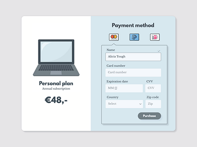 Checkout form design ui