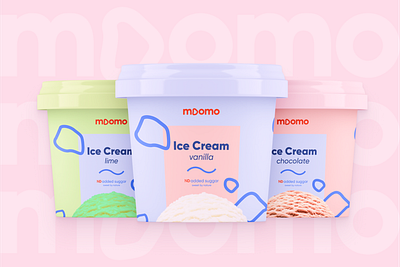 moomo ice cream logo and packaging design box box design brand design brand identity branding design concept food food packaging food packaging design ice cream icecream inspiration logo milk package design packaging packaging design pink