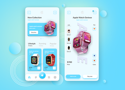 E-Commerce App - IOS Watch app apple applewatch branding design graphic design landingpage mobileapp smartwatch ui uiux ux watch web