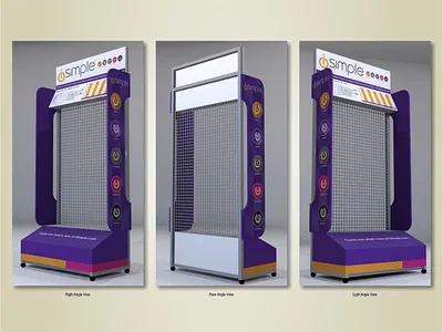 Store Product Display for I-Simple 3d 3d modeling 3d rendering advertising design graphic design product display design promotional display technical drawing