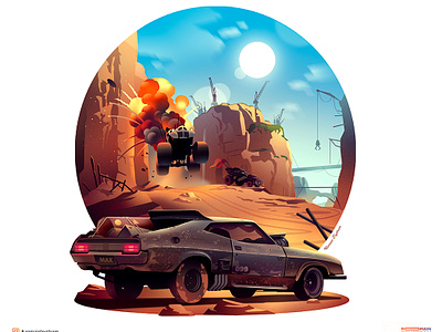 FURY ROAD !!! actionmovie carillustration collection furyroad gradients illustration landscape madmax max movie poster series vehicle