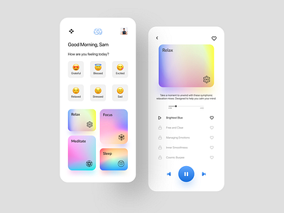 Meditation And Wellness App app app design app ui app ui ux appui meditate meditation meditation app mobile ui mobile uiux music peace ui ui design uidesign uiux ux uxui wellness wellness app