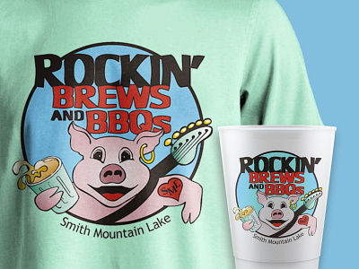 Brews and BBQs Logo branding design illustration logo