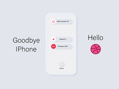 Iphone.Neumorphism. app art ball best design blur design designer dribbble gray illustraion mobile neumorphism pink screen shot sos