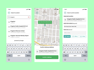 Search location - Map UI app app design delivery food app location map mobile app mobile ui search ui ux