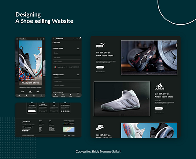 Designing a Branded Shoe Selling Website and Mobile App adobe xd ui ux web design web ui