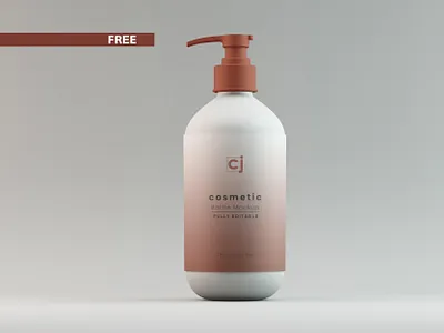 09_Free Cosmetic Bottle Mockup 3d design 3d mockup 3d model 3d product design 3d render 3ds max bottle bottle mockup branding creative dribbble free freebie giveaway latest mockup photoshop