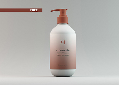 09_Free Cosmetic Bottle Mockup 3d design 3d mockup 3d model 3d product design 3d render 3ds max bottle bottle mockup branding creative dribbble free freebie giveaway latest mockup photoshop