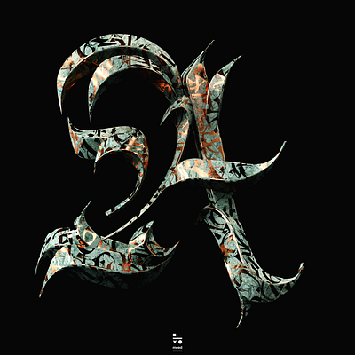 3D calligraphy sculpture. 3d art calligraphy cinema4d typography