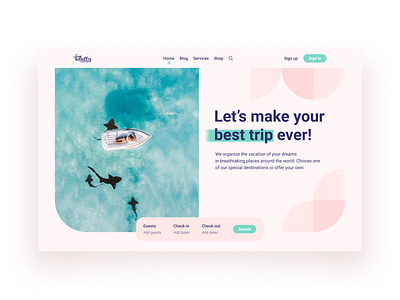 Travel Website Homepage 🌊 2021 design bauhaus booking clean design flat geometric art geometric design minimal minimalism minimalistic tourism tours travel travel agency travelling trips ui ux vacation web