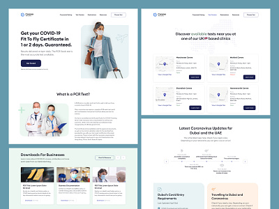 Corona Test Centre Landing Screens branding corona corona virus covid 19 design interface landing landing design landing page landing page design landingpage pandemic pcr test
