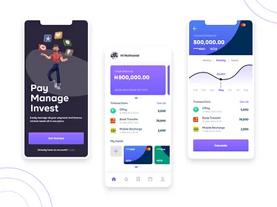 Exploring Fin-Tech adobexd app design fintech app mobile ui ui uiux