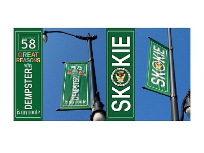 Civic Pride : Street Banners advertising art direction banners branding civic pride dempster design graphic design illinois municipal municipality skokie street banners typography vertical