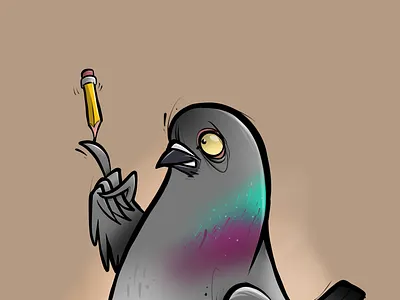 Pencil 1 character cybe cybirds digital illustration procreate