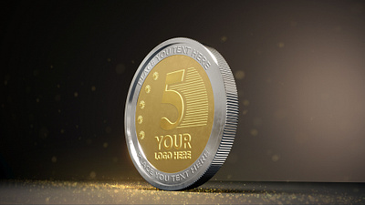 Gold Coin Mockup coin coins gold golden mock up mockup money psd realistic silver
