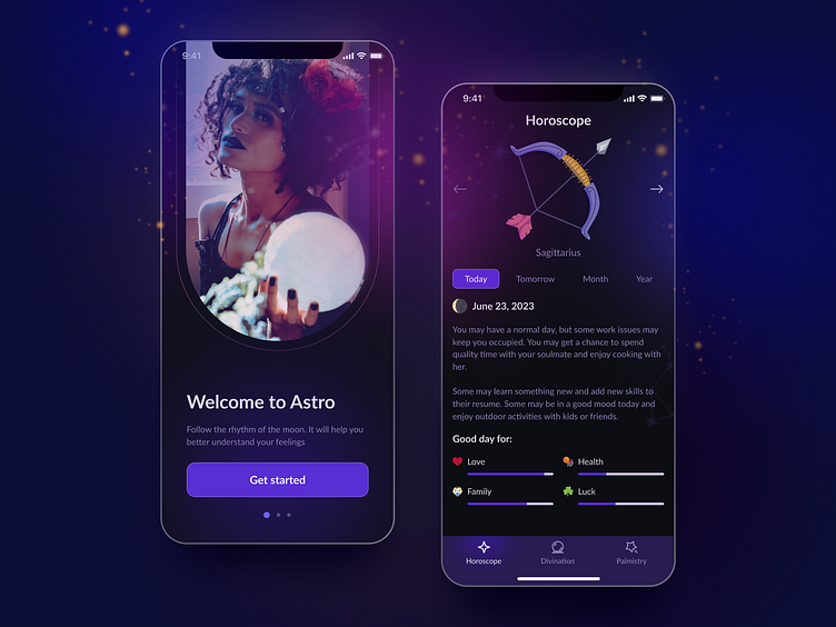 Astrology app by Valeriya Pohil on Dribbble