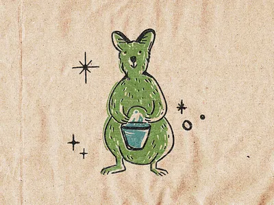 Roosevelt Wallaby animal illustration retro vintage wallaby