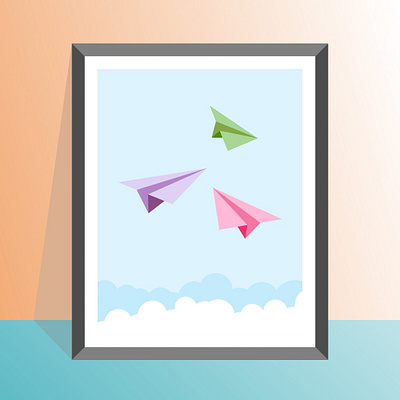 Paper planes design flatdesign flatposter illustration vector